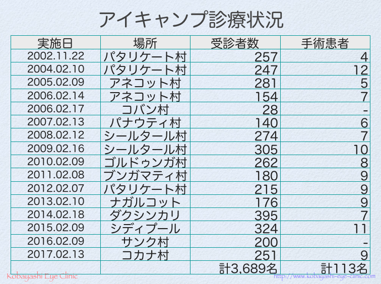 アイキャンプ診療状況