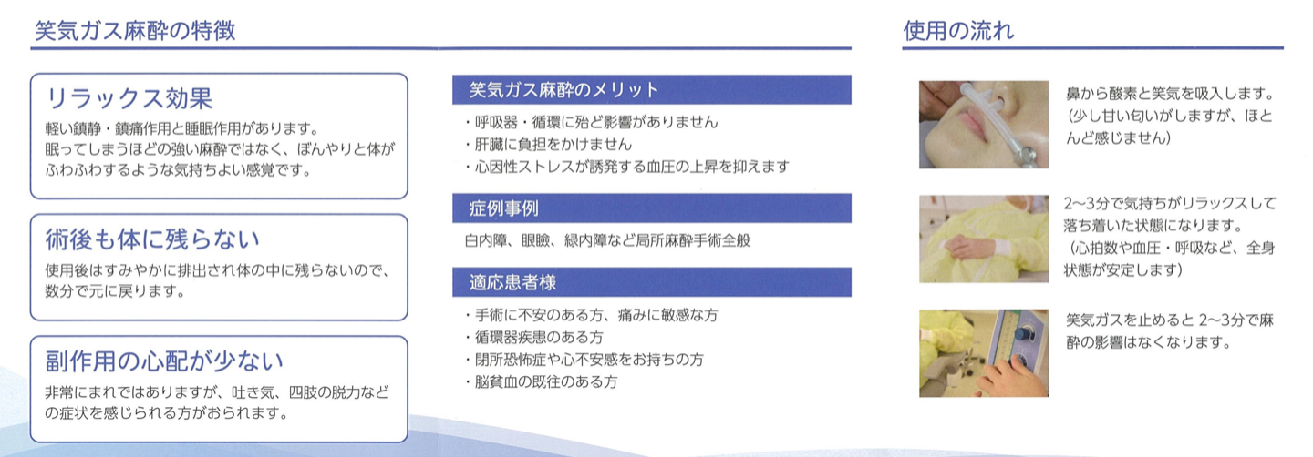 笑気ガス麻酔の特徴